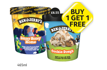 Ben & Jerry's Sunny Honey Home, Cookie Dough - Buy 1 Get 1 FREE at Londis