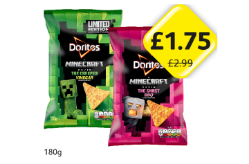 Doritos Minecraft Creeper Vinegar, Ghast BBQ - Now Only £1.75 at Londis