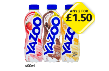 Yazoo Strawberry, Chocolate, Banana - Any 2 for £1.50 at Londis