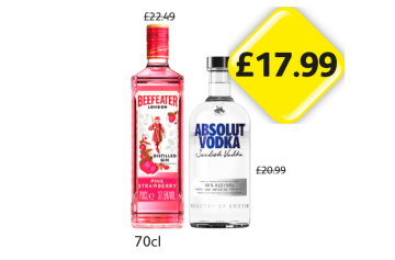 Beefeater Pink Strawberry, Absolut Vodka - Now Only £17.99 at Londis