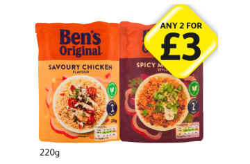 Ben's Original Savoury Chicken Rice, Spicy Mexican Rice - Any 2 for £3 at Londis