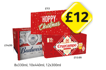 Brewdog Hoppy Christmas, Budweiser, Cruzcampo - Now Only £12 at Londis