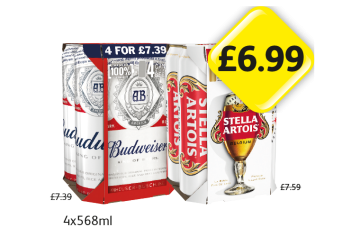 Budweiser, Stella Artois - Now Only £6.99 at Londis