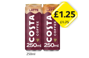 Costa Coffee Latte, Caramel - Now Only £1.25 at Londis