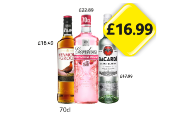 Famous Grouse, Gordon's Premium Pink, Bacardi - Now Only £16.99 at Londis