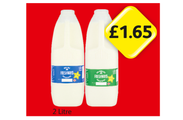 Freshways Milk Whole, Semi-Skimmed - Now Only £1.65 at Londis