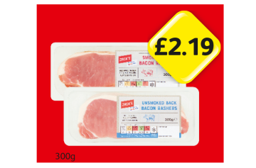 Jack's Back Bacon Rashers Smoked, Unsmoked - Now Only £2.19 at Londis