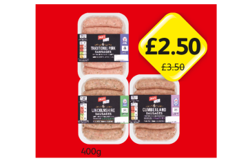 Jack's Sausages Traditional Pork, Lincolnshire, Cumberland - £2.50 at Londis