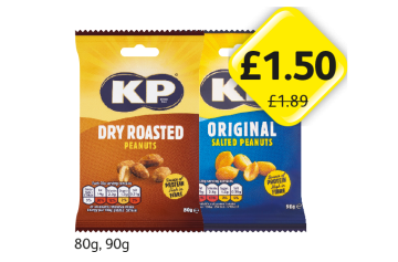 KP Peanuts Dry Roasted, Original - Now Only £1.50 at Londis