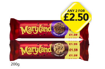 Maryland Cookies Double Choc, Choc Chip - Any 2 for £2.50 at Londis