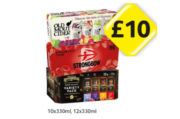 Old Mout Cider, Strongbow Strawberry, Kopparberg Variety Pack - Now Only £10 at Londis