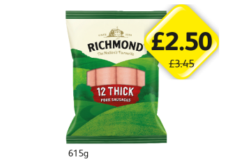 Richmond Pork Sausages - Now Only £2.50 at Londis