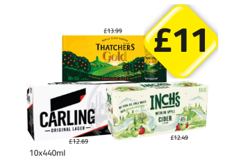 Thatcher's Gold, Carling, Inch's Cider - Now Only £11 at Londis