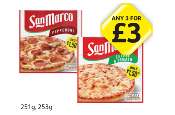 San Marco Pepperoni, Cheese & Tomato - Any 2 for £3 at Londis