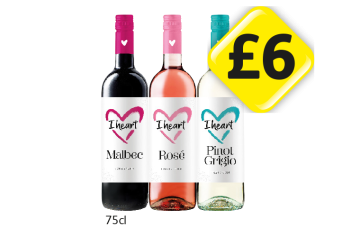 I Heart Malbec, Rosé, Pinot Grigio - Now Only £6 at Londis