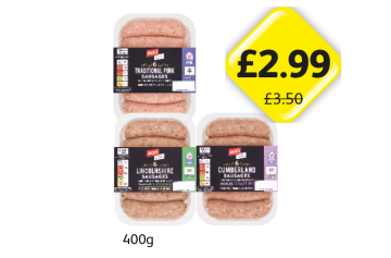 Jack's Sausages Traditional Pork, Lincolnshire, Cumberland - Now Only £2.99 at Londis