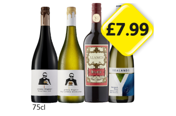 Greasey Fingers Lucious Red, Big Buttery Chardonnay, Alamos Malbec, Yealands Sauvignon Blanc - Now Only £7.99 each at Londis