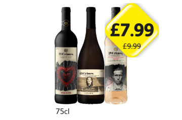 19 Crimes Red Wine, Chard, Revolutionary Rosé - Now Only £7.99 at Londis