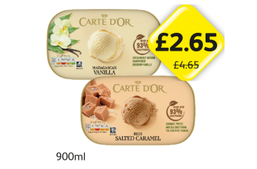 Carte D'Or Madagascan Vanilla, Rich Salted Caramel - Now Only £2.65 each at Londis