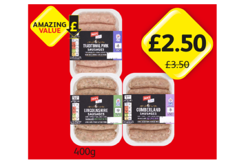 Jack's Sausages Traditional Pork, Lincolnshire, Cumberland - Now Only £2.50 each at Londis