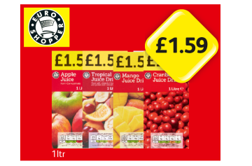 Juice Drink Apple, Tropical, Mango, Cranberry - Now Only £1.59 each at Londis