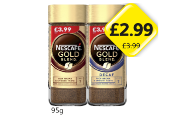 Nescafe Gold, Decaf - Now Only £2.99 each at Londis