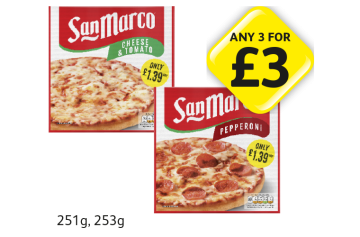 San Marco Cheese & Tomato, Pepperoni - Any 3 for £3 at Londis