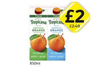 Tropicana Original Orange Juicy Bits, Smooth Orange - Now Only £2 each at Londis