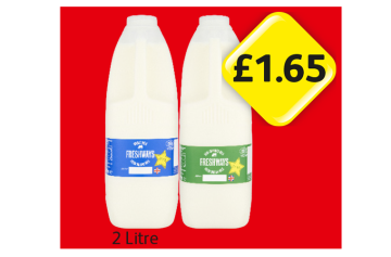 Freshways Milk Semi-Skimmed, Whole - Now Only £1.65 at Londis