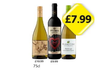 Diablo Chardonnay, 19 Crimes Red Wine, Wairau Cove Sauvignon Blanc - Now Only £7.99 at Londis