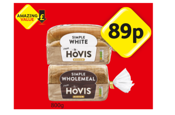 Hovis Simple White, Wholemeal - Now Only 89p at Londis