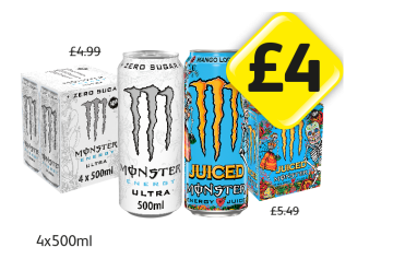 Monster Energy Ultra, Juiced Mango - Now Only £4 at Londis